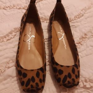 Jessica Simpson brown leopard print Mickella flat